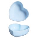 Ver imagem 1 de Bowl Coração Cerâmica Premium 7cm X 18,5cm X 18cm Requinte e Durabilidade na Mesa Azul Claro