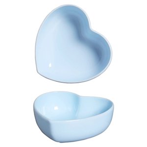 Bowl Coração Cerâmica Premium 7cm X 18,5cm X 18cm Requinte e Durabilidade na Mesa Azul Claro