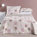 Ver imagem 3 de Colcha Ayla Casal Queen Tecido Dupla Face Microfibra 03 Peças - Rosa Floral Matura