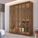 Ver imagem 1 de Guarda Roupa Casal Berlim MDF 6 Portas com Vidros Reflecta Multimóveis