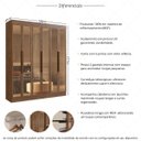 Ver imagem 3 de Guarda Roupa Casal Berlim MDF 6 Portas com Vidros Reflecta Multimóveis