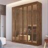 Guarda Roupa Casal Berlim Mdf 6 Portas com Vidros Reflecta Multimóveis - 1