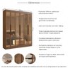 Guarda Roupa Casal Berlim Mdf 6 Portas com Vidros Reflecta Multimóveis - 3
