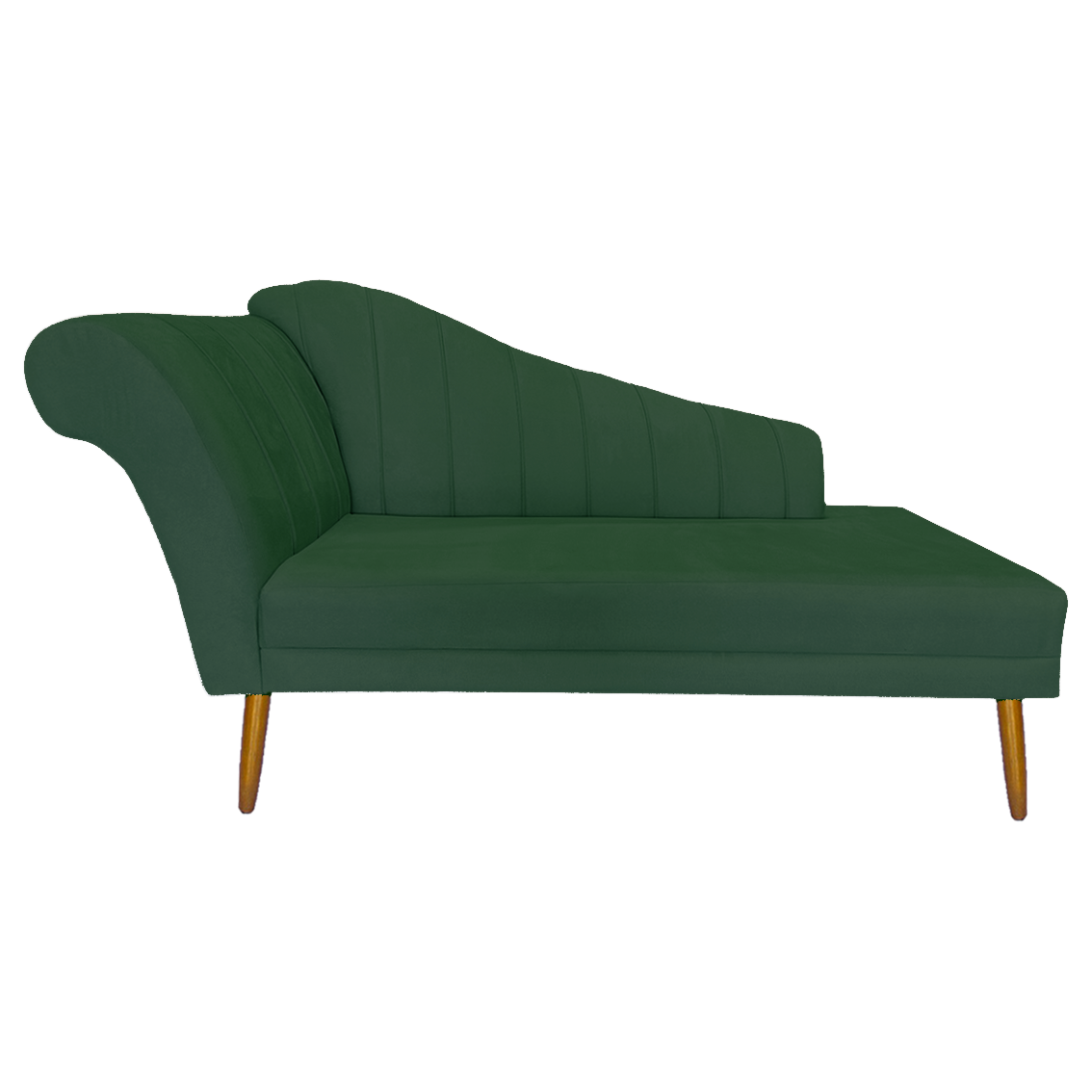 Recamier Divã Pés Palito para Sala Cecilia 1.60cm Veludo Verde - Incasa Decor