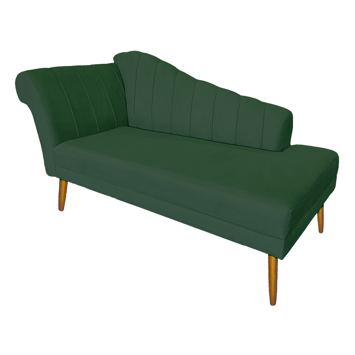 Recamier Divã Pés Palito para Sala Cecilia 1.60cm Veludo Verde - Incasa Decor - 5