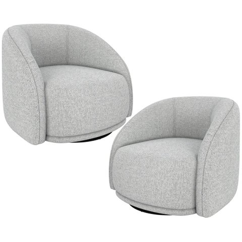Kit 02 Poltronas Decorativa Giratória Angelina M03 Linho Cinza Claro - Lyam Decor