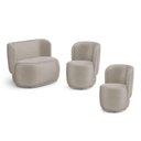 Ver imagem 1 de Kit 02 Poltronas e 01 Namoradeira Orgânica Molly Veludo Bege - Desk Design