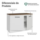 Ver imagem 3 de Balcão de Cozinha 120 cm 2 Portas Branco Tampo Rustic Agata Madesa