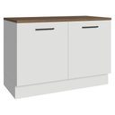 Ver imagem 1 de Balcão de Cozinha 120 cm 2 Portas Branco Tampo Rustic Agata Madesa