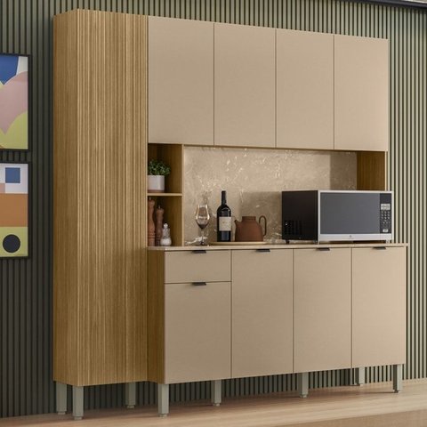 Cozinha Compacta 9p 1g 201 Cm Pulse Freijo Vanilla Cp Riscatto Freijo Ktp