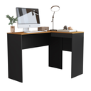 Ver imagem 3 de Escrivaninha em L Mesa de Canto para Escritório Multifuncional - Jm3 Móveis:preto/nature