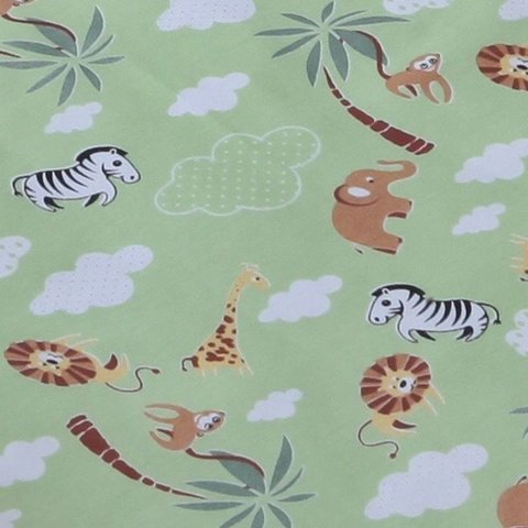 Lençol de Berço sem Elástico Percal de Algodão Liso Bebe Menino Menina 1 Peça:safari Verde