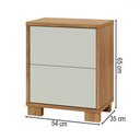 Ver imagem 4 de Mesa de Cabeceira 2 Gavetas 100% Mdf Tw55 Freijó/off White - Pradel
