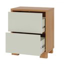 Ver imagem 3 de Mesa de Cabeceira 2 Gavetas 100% Mdf Tw55 Freijó/off White - Pradel