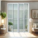 Ver imagem 3 de Porta Correr 4 Folhas Móv.210 x 240 Elite c/Fechadura Tetra V.Liso Branco Brimak