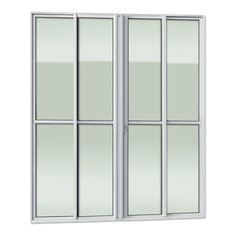 Porta Correr 4 Folhas Móv.210 x 240 Elite c/Fechadura Tetra V.Liso Branco Brimak