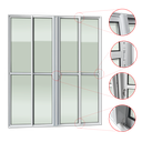 Ver imagem 4 de Porta Correr 4 Folhas Móv.210 x 240 Elite c/Fechadura Tetra V.Liso Branco Brimak