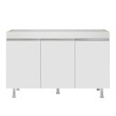 Ver imagem 7 de Balcão Buffet Gabinete de Cozinha Lux 119cm 100% Mdf sem Tampo 03 Portas Branco - Desk Design