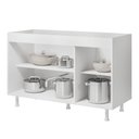 Ver imagem 6 de Balcão Buffet Gabinete de Cozinha Lux 119cm 100% Mdf sem Tampo 03 Portas Branco - Desk Design