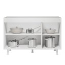 Ver imagem 3 de Balcão Buffet Gabinete de Cozinha Lux 119cm 100% Mdf sem Tampo 03 Portas Branco - Desk Design