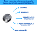 Ver imagem 2 de Botão de Descarga Duplo Grande 7cm Cromado Economia de Água