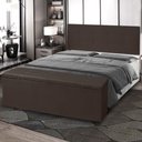 Ver imagem 5 de Kit Painel e Calçadeira Baú Casal 1,40m Berlim Corano Marrom - Pallazio