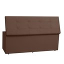 Ver imagem 2 de Kit Painel e Calçadeira Baú Casal 1,40m Berlim Corano Marrom - Pallazio