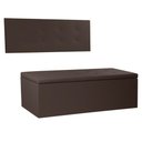 Ver imagem 1 de Kit Painel e Calçadeira Baú Casal 1,40m Berlim Corano Marrom - Pallazio