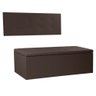 Kit Painel e Calçadeira Baú Casal 1,40m Berlim Corano Marrom - Pallazio - 1