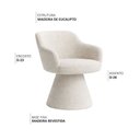 Ver imagem 3 de Kit 02 Cadeiras de Jantar Jade Base Fixa Bouclé Off White - Nexta Casa