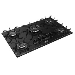 Cooktop Tripla Chama Itatiaia Itamaster 5 Bocas Vidro Temperado Preto Bivolt - 3