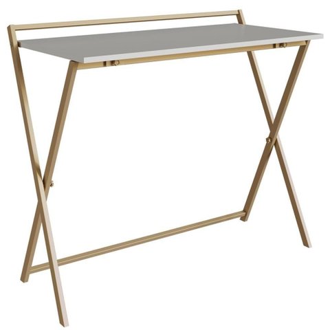 Escrivaninha Dobravel Estilo Industrial P1022 Arenas Dourado Pp