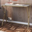 Ver imagem 2 de Escrivaninha Dobravel Estilo Industrial P1022 Arenas Dourado Pp