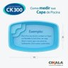 Capa de Piscina Azul Ck300 3x2 com Ilhós a Cada Metro + Kit - 2