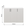 Aparador para Hall de Entrada 120cm Mdf 3 Portas Branco - 3