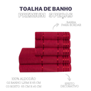 Ver imagem 2 de Jogo de Toalha de Banho 100% Algodão 5 Peças Linha Premium Hipoalergenica:Vermelho