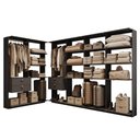 Ver imagem 2 de Guarda-Roupas Closet Modulado Alasca 360cm 6 Peças com 4 Gavetas e Cabideiros Preto Touch Carraro