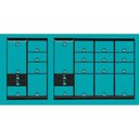 Ver imagem 6 de Guarda-Roupas Closet Modulado Alasca 360cm 6 Peças com 4 Gavetas e Cabideiros Preto Touch Carraro