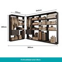 Ver imagem 4 de Guarda-Roupas Closet Modulado Alasca 360cm 6 Peças com 4 Gavetas e Cabideiros Preto Touch Carraro