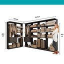 Ver imagem 7 de Guarda-Roupas Closet Modulado Alasca 360cm 6 Peças com 4 Gavetas e Cabideiros Preto Touch Carraro