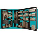 Ver imagem 5 de Guarda-Roupas Closet Modulado Alasca 360cm 6 Peças com 4 Gavetas e Cabideiros Preto Touch Carraro