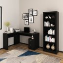 Ver imagem 2 de Conjunto para Escritório Preto Mesa e Estante Tecnomobili