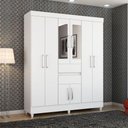 Ver imagem 1 de Guarda Roupa Casal 8 Portas com Espelho Terni Branco