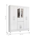Ver imagem 4 de Guarda Roupa Casal 8 Portas com Espelho Terni Branco