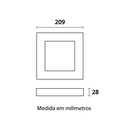 Ver imagem 2 de Painel Led Tech Slim Blumenau 18w Sobrepor Aluminio Quadrado 212mm Bivolt Branco 4100k