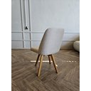 Ver imagem 2 de Kit 6 Cadeiras Giratórias Maia, Pés Chocolate, Tecido Linho Cor Bege Mescla