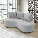 Ver imagem 2 de Sofa Orgânico Curvo Feijão 195cm Boucle Cinza Claro Venus Estofama