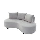 Ver imagem 1 de Sofa Orgânico Curvo Feijão 195cm Boucle Cinza Claro Venus Estofama