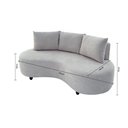 Ver imagem 3 de Sofa Orgânico Curvo Feijão 195cm Boucle Cinza Claro Venus Estofama