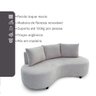 Sofa Orgânico Curvo Feijão 195cm Boucle Cinza Claro Venus Estofama - 5